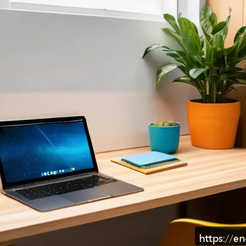Home 17 콘텐츠 크리에이터 자격증 필기시험 공부법 - A cozy, modern study nook bathed in natural light, featuring a clean wooden desk with an open laptop...